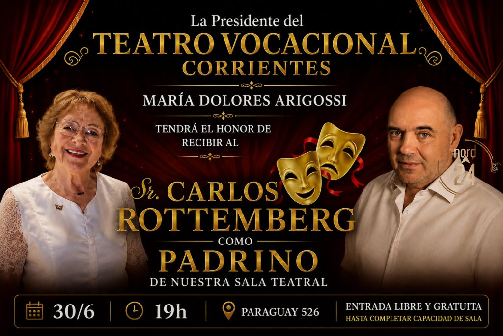 El Teatro Vocacional de Corrientes inaugura su nueva sala con el padrinazgo de Carlos Rottemberg