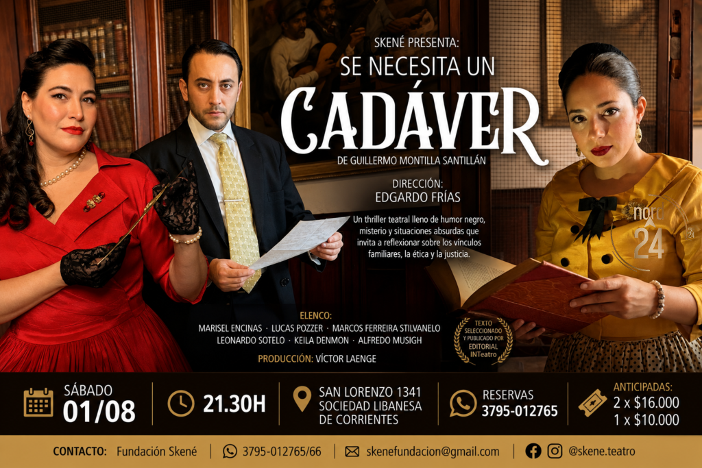 “Se necesita un cadáver”, regresa a escena una comedia negra cargada de humor y suspenso