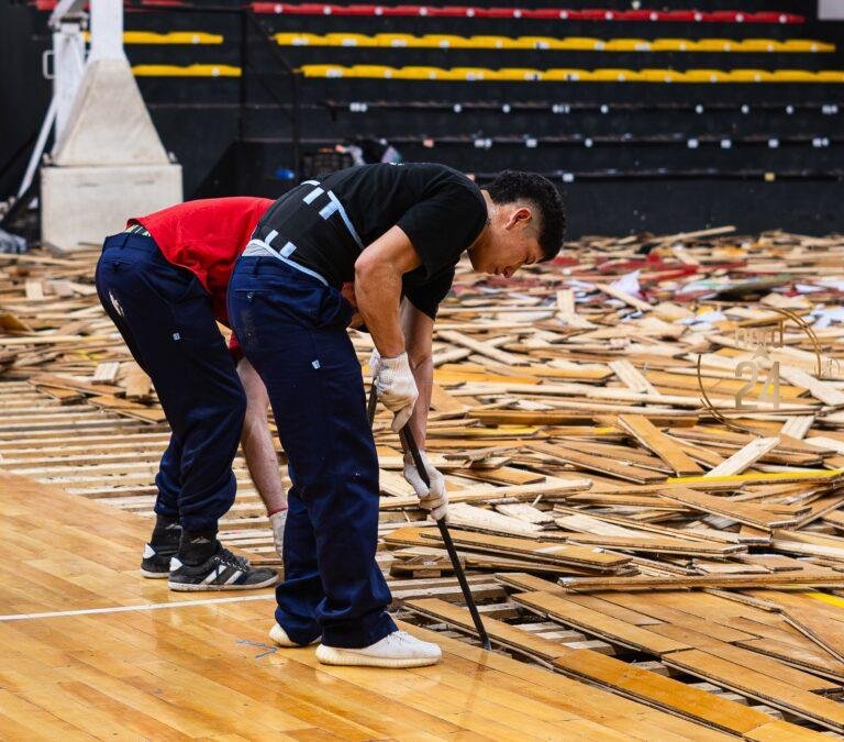 San Martín avanza con la renovación total de su parquet