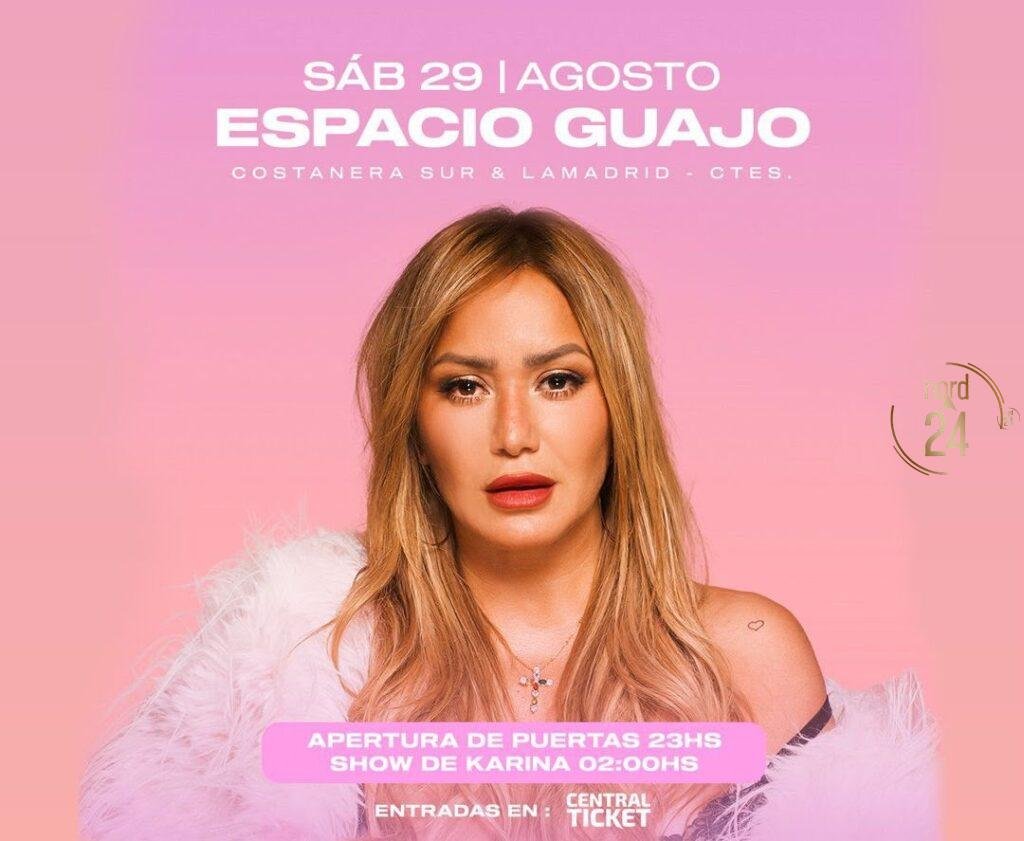 Karina será la protagonista de la fiesta inaugural de Espacio Guajo