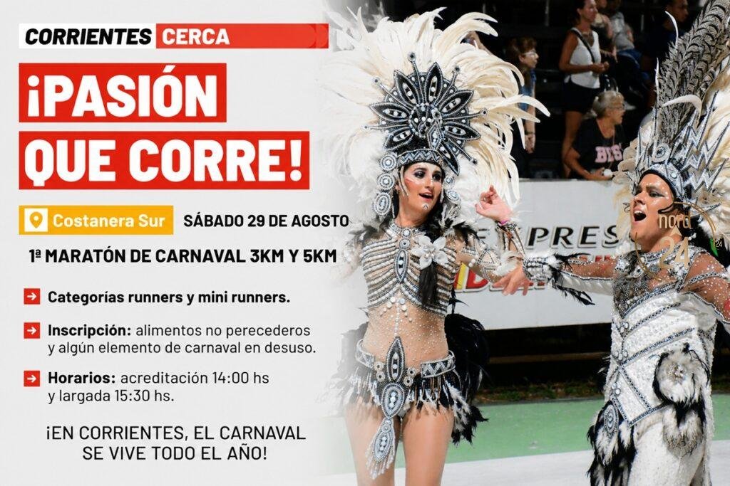 “Pasión que Corre”: llega la primera Maratón de carnaval a la costanera de Corrientes