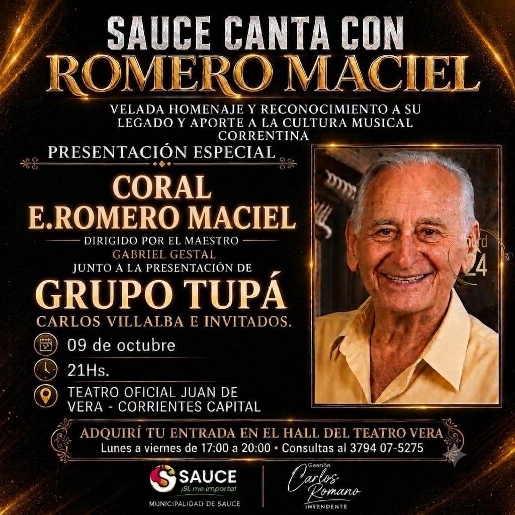 “Romero Maciel vuelve a sonar. Una noche de música y memoria en el Teatro Vera”