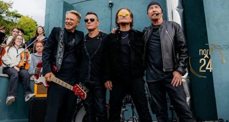U2 celebró sus 50 años con un concierto sorpresa en la escuela donde nació la banda